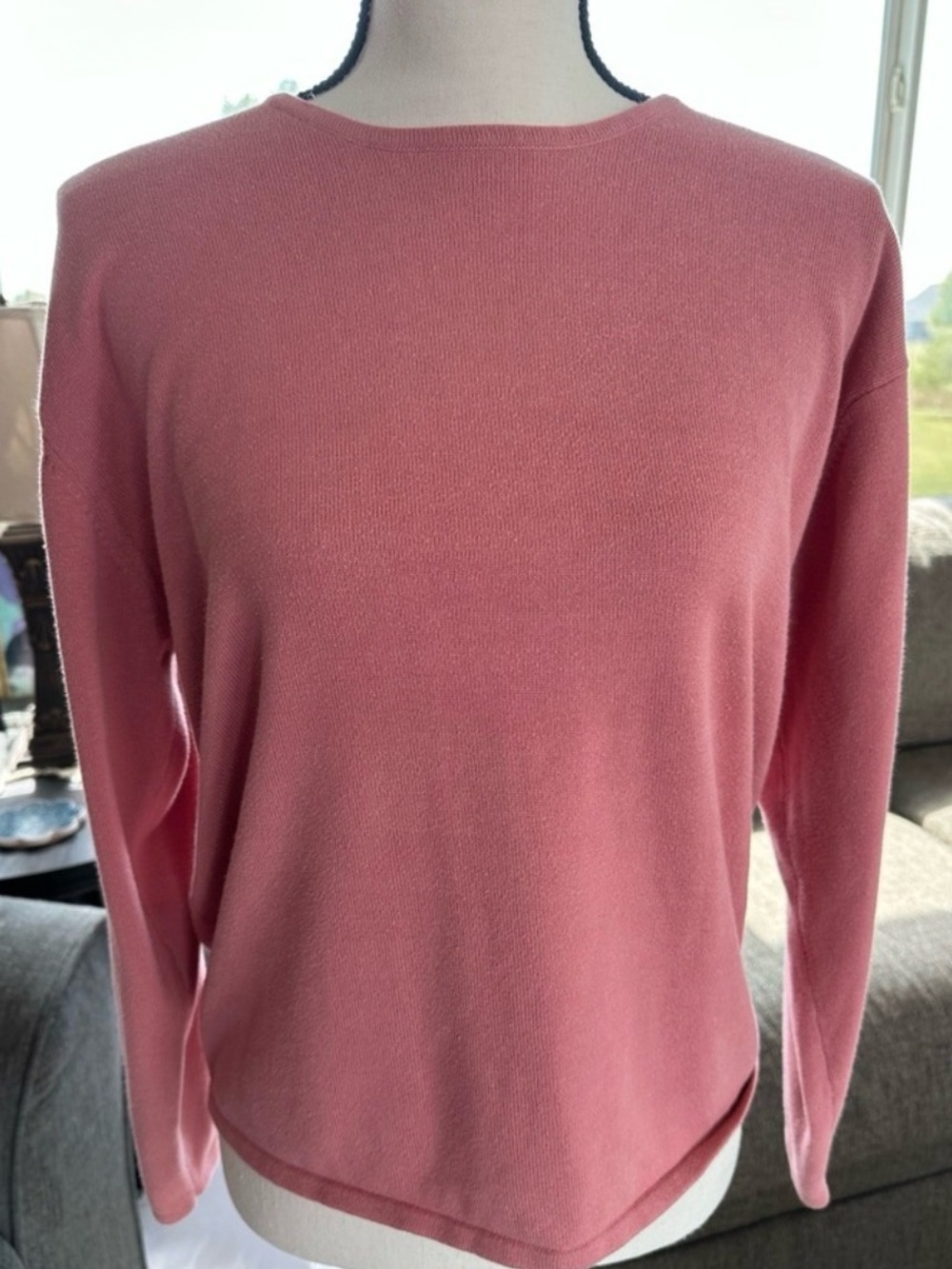 Casual Corner Women's Dusty Rose Raglan Knit Sweater Large